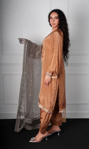 Brown Silk 3-Piece Suit