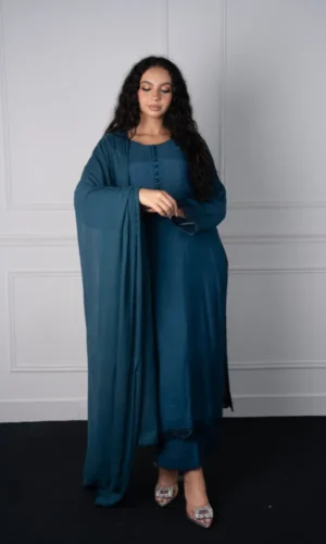 Blue Silk 3-Piece Outfit