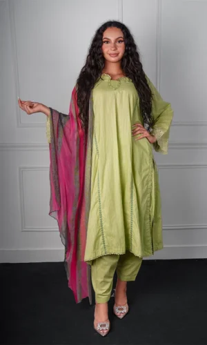 Embroidered Sleeves Lawn Dupatta Suit
