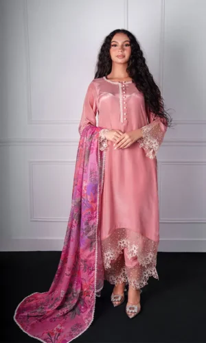 Pink Silk 3-Piece Set