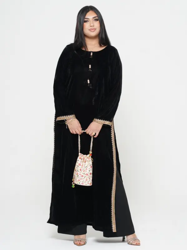 Black Velvet Long Shirt